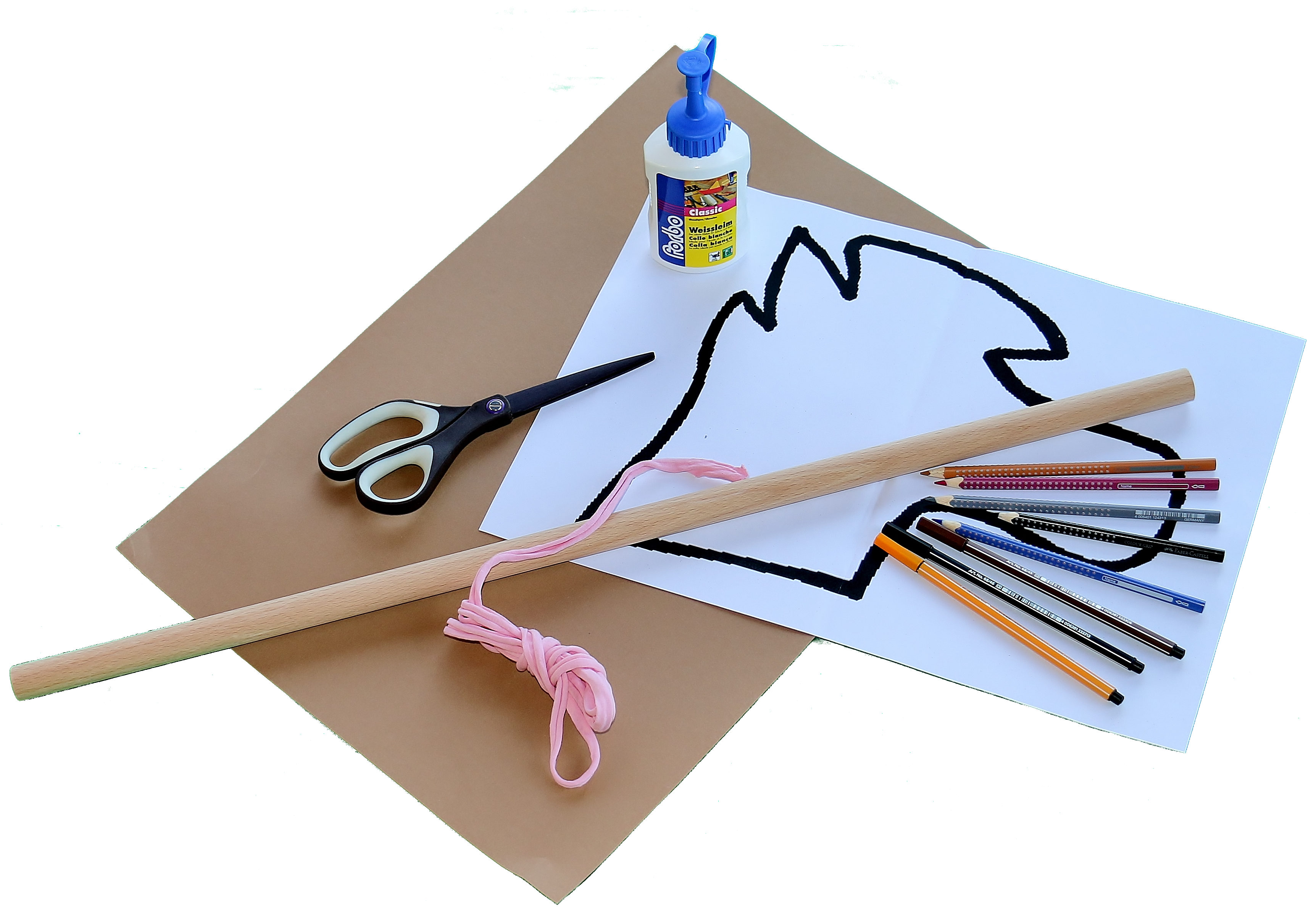 Bastelmaterial Steckenpferd