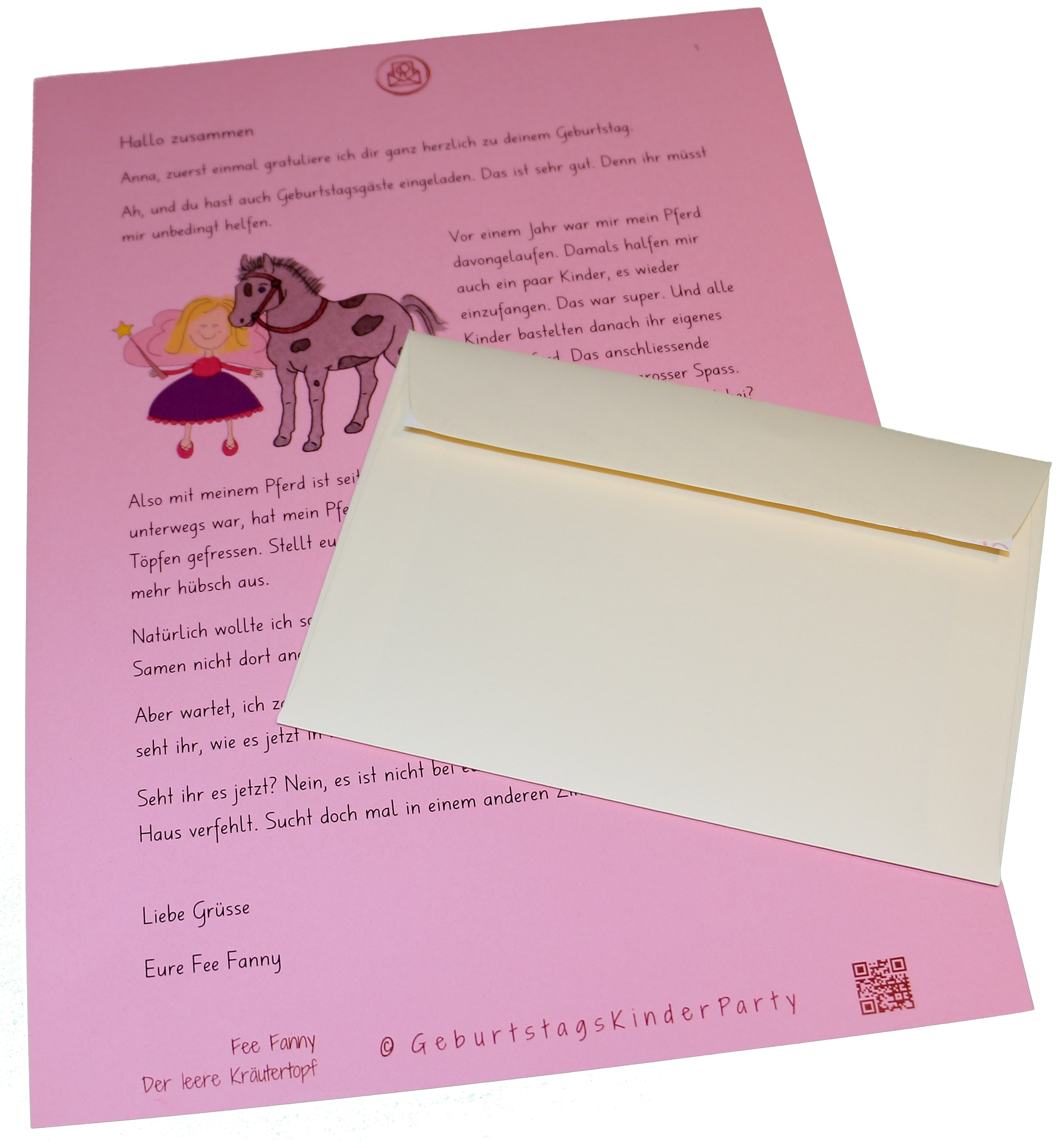 Brief von Fee Fanny an das Geburtstagskind